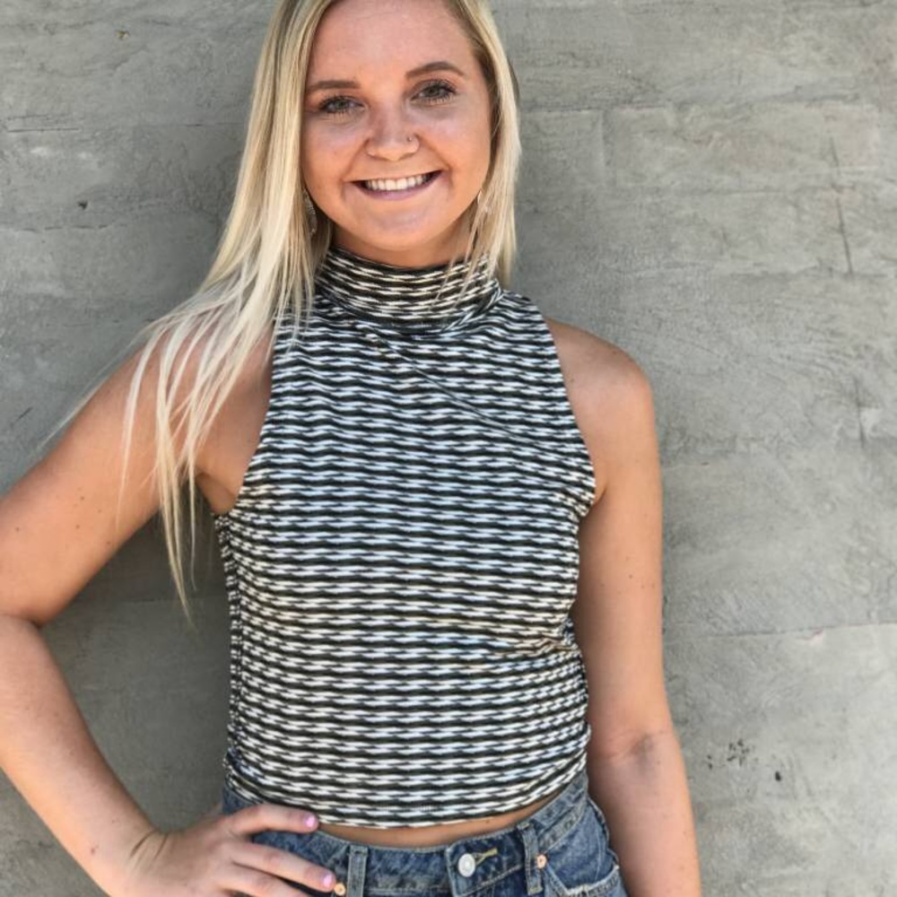 NWT Free People Sleeveless Turtleneck Top In MOSS